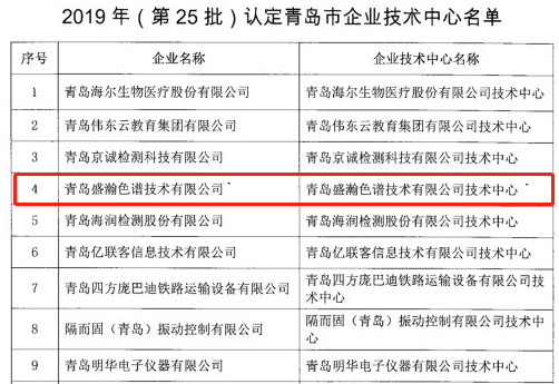 青島市企業(yè)技術中心名單公布，盛瀚榜上有名！